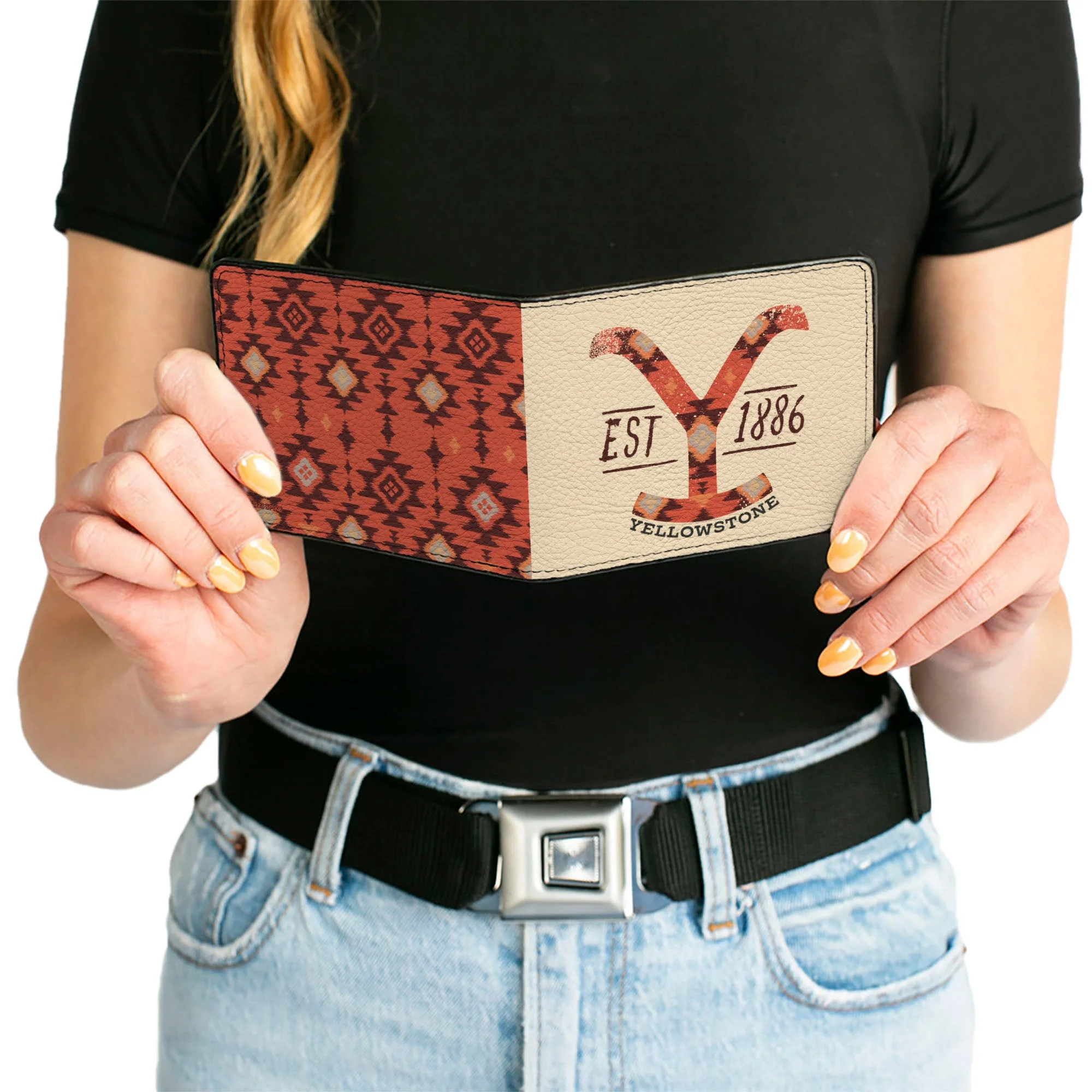 Yellowstone Dutton Ranch EST 1886 Native Pattern Bi-Fold Wallet - Image 6