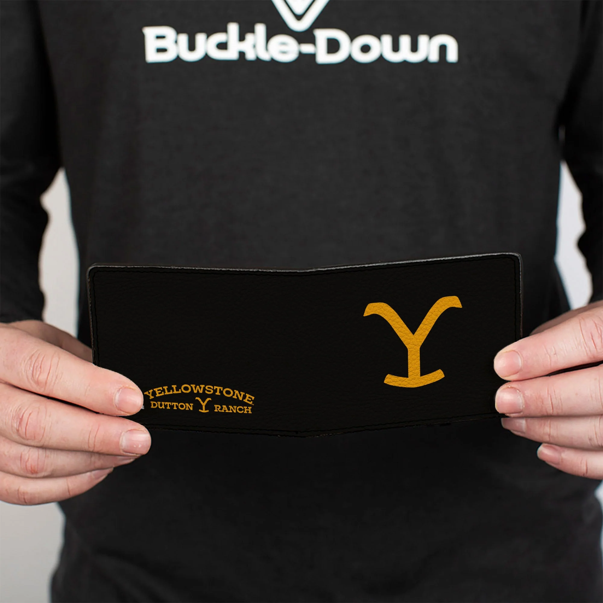 Yellowstone Y Logo and Title Icon Black & Yellow Bi-Fold Wallet - Image 4