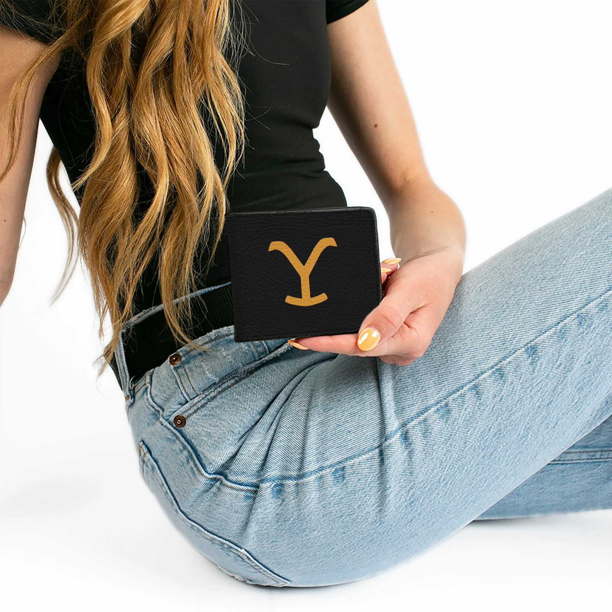 Yellowstone Y Logo and Title Icon Black & Yellow Bi-Fold Wallet - Image 7