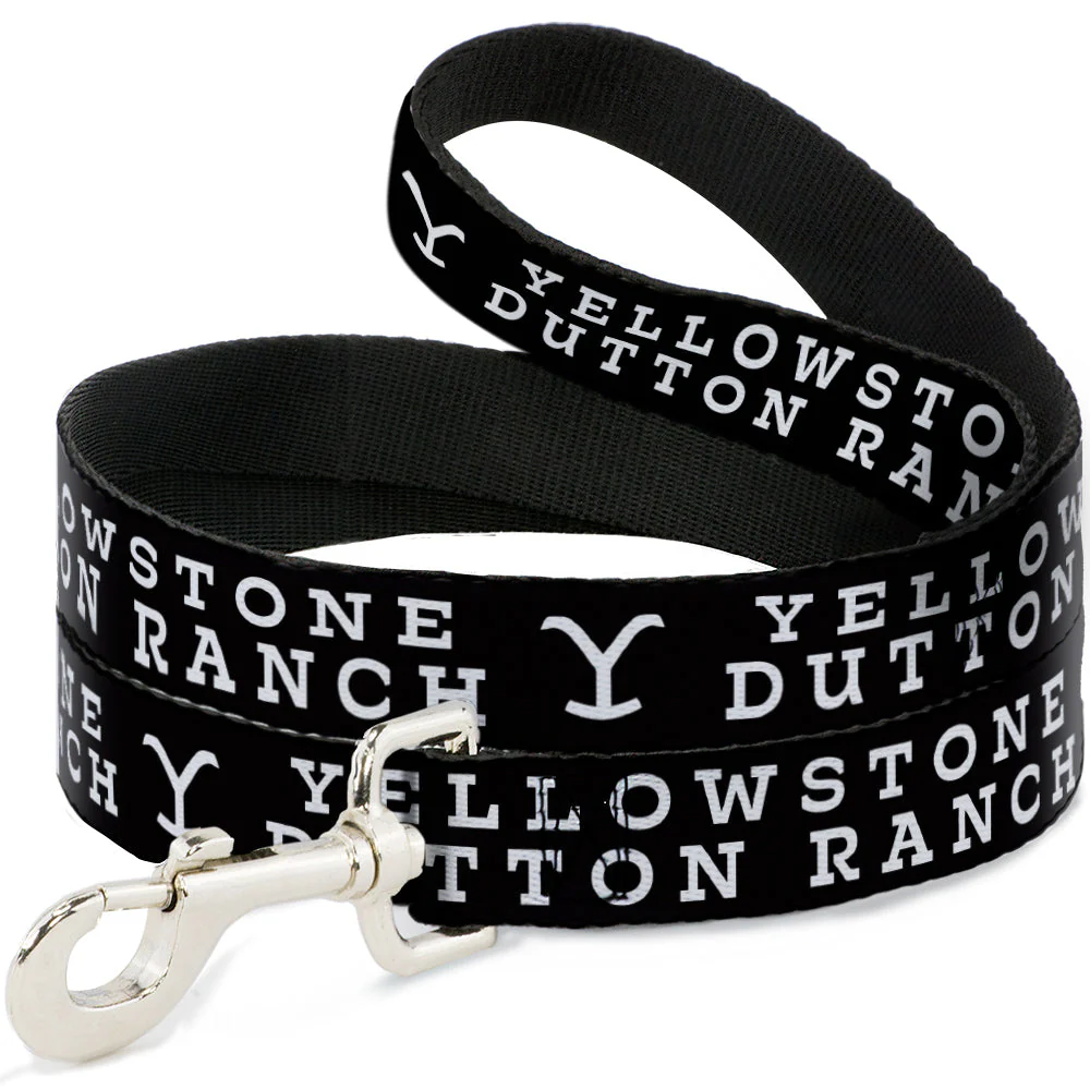 Yellowstone Dutton Ranch Logo Black and White Pet Dog Leash