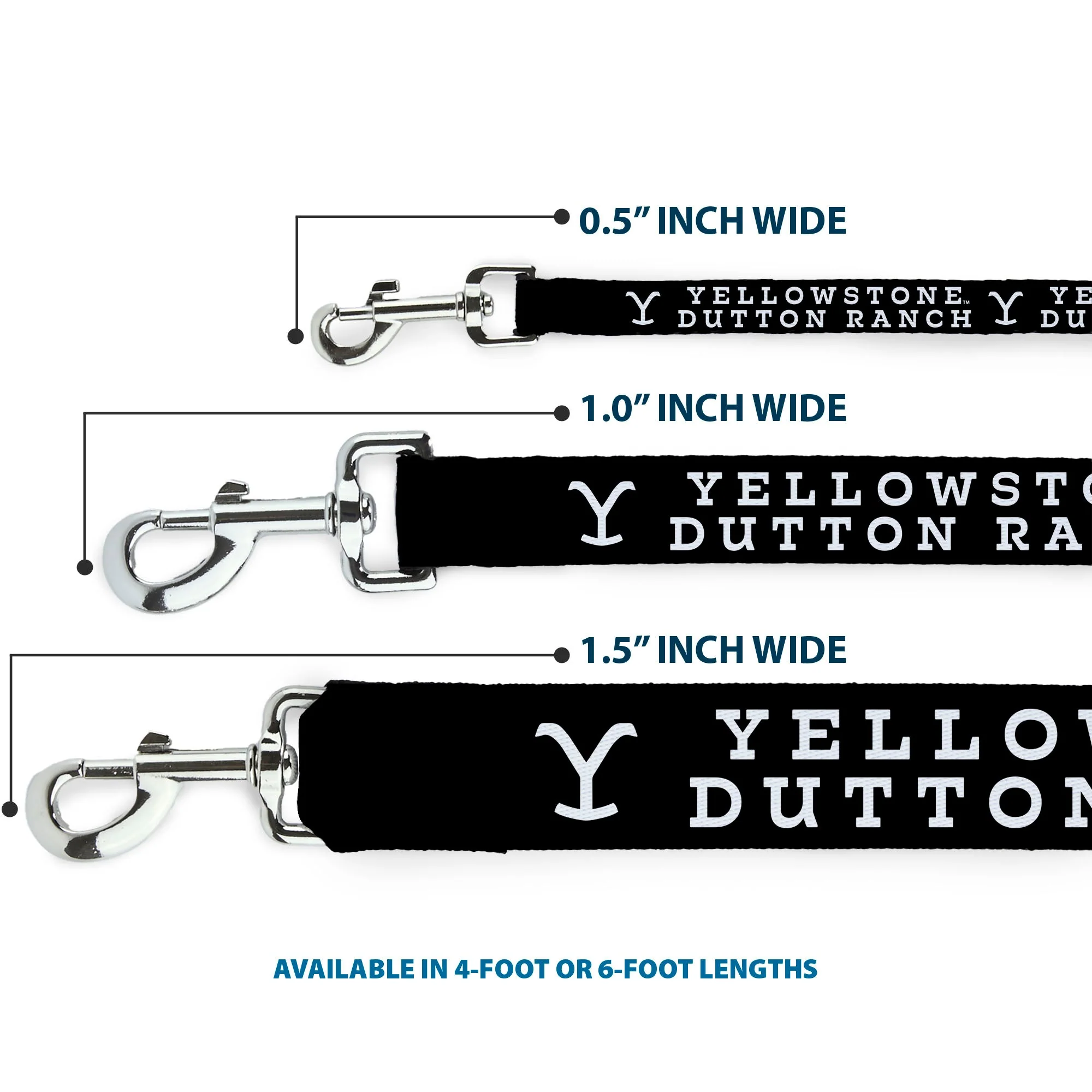 Yellowstone Dutton Ranch Logo Black and White Pet Dog Leash - Image 3