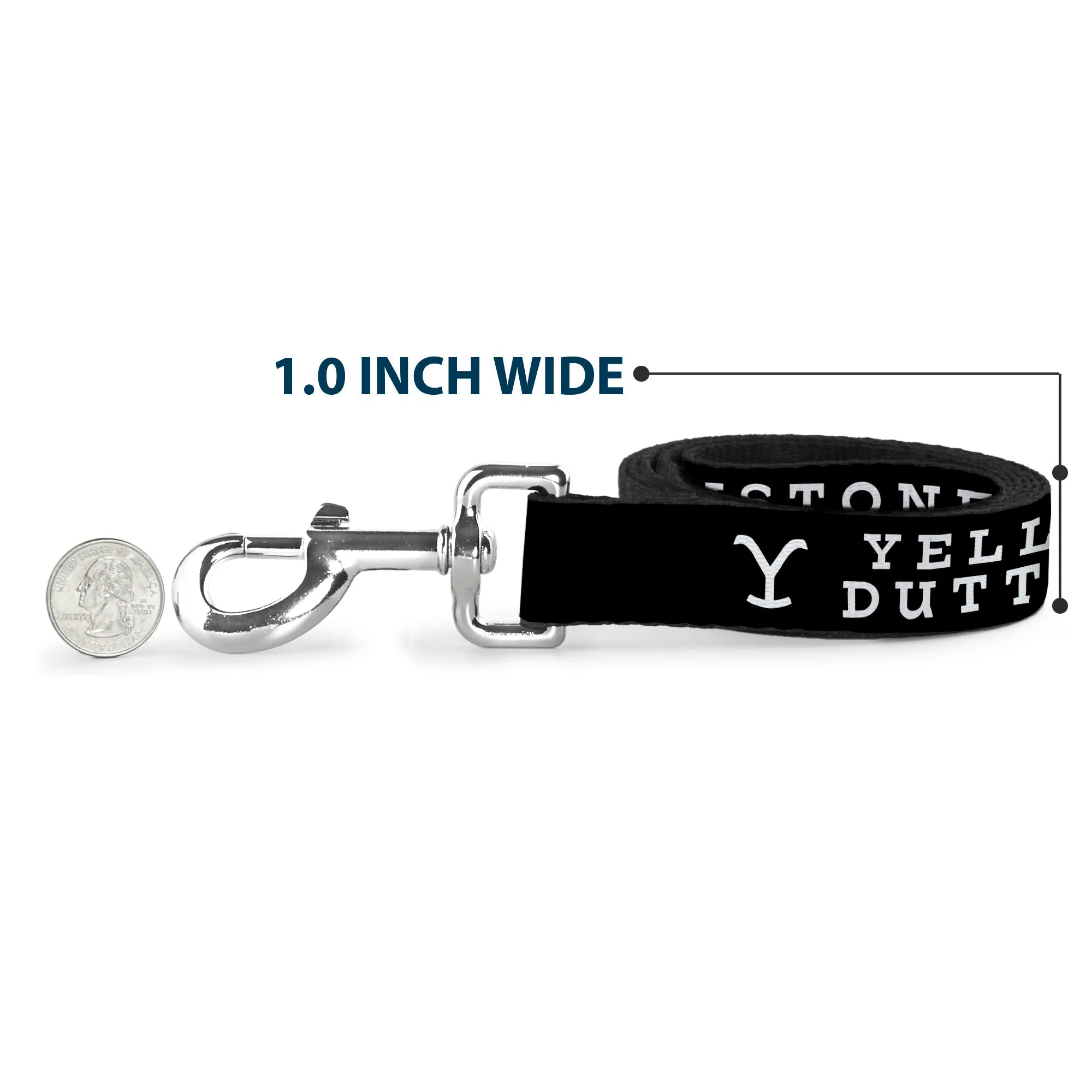 Yellowstone Dutton Ranch Logo Black and White Pet Dog Leash - Image 5