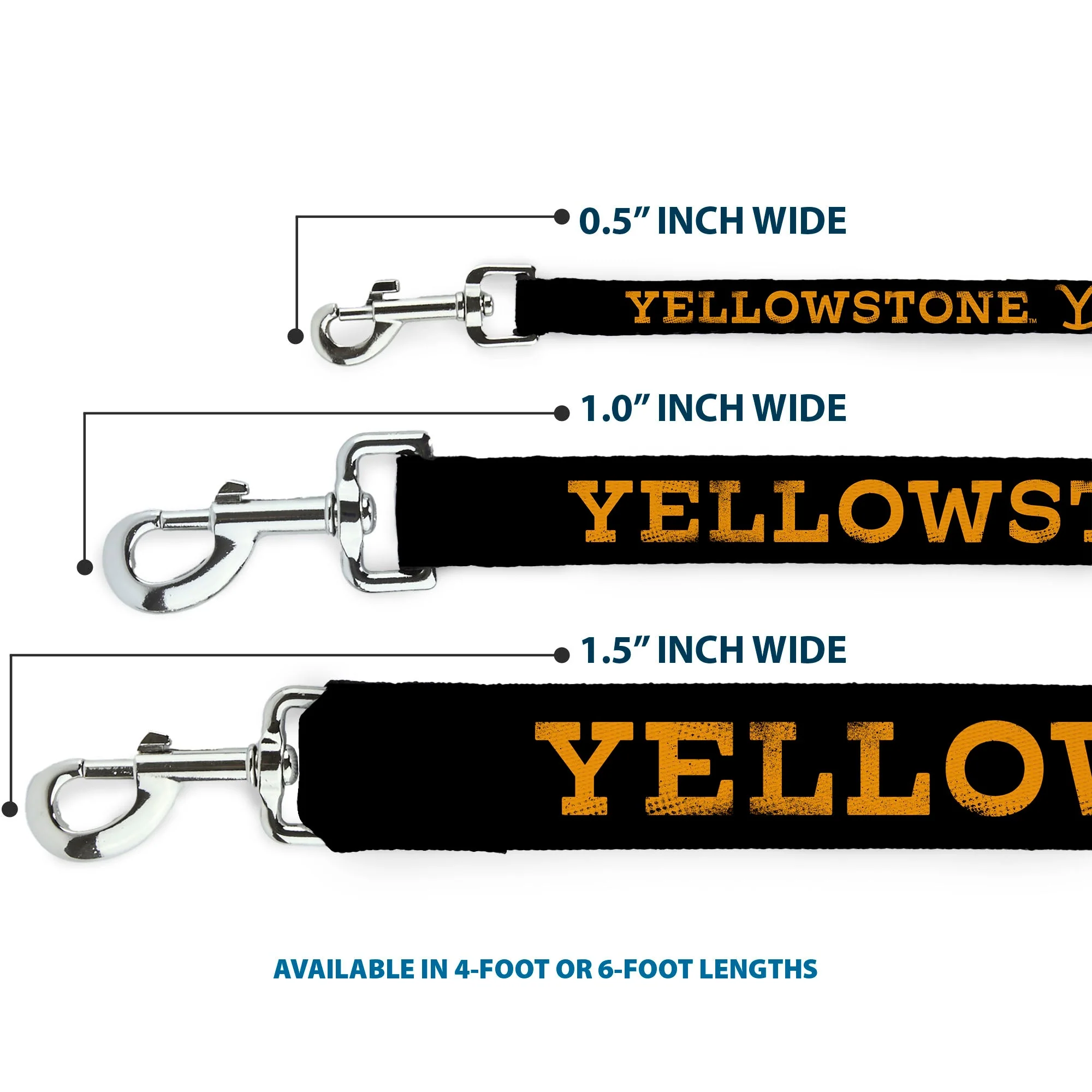 Yellowstone Weathered Black and Orange Logo Pet Dog Leash - Image 3