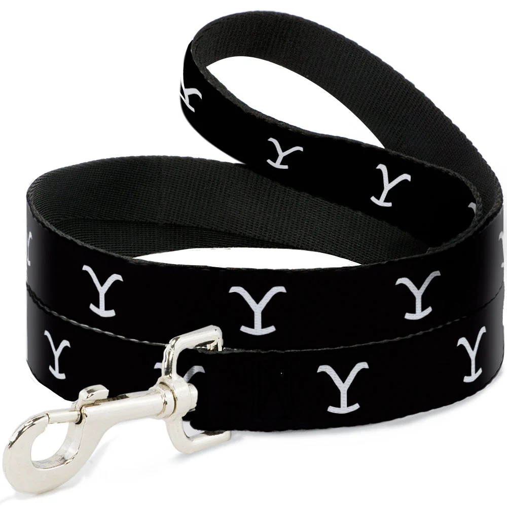 Yellowstone Y Logo Black and White Durable Dog Leash