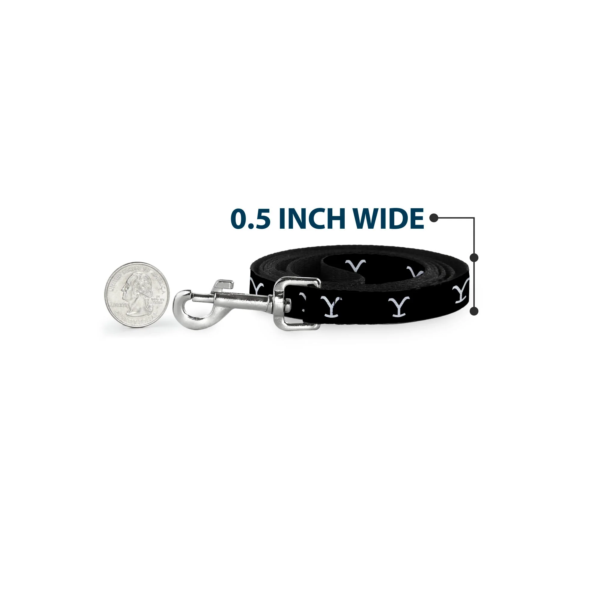 Yellowstone Y Logo Black and White Durable Dog Leash - Image 4