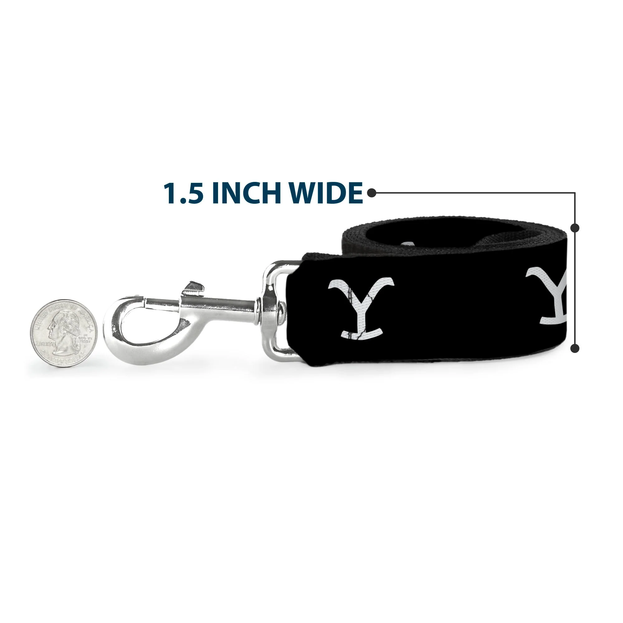Yellowstone Y Logo Black and White Durable Dog Leash - Image 6