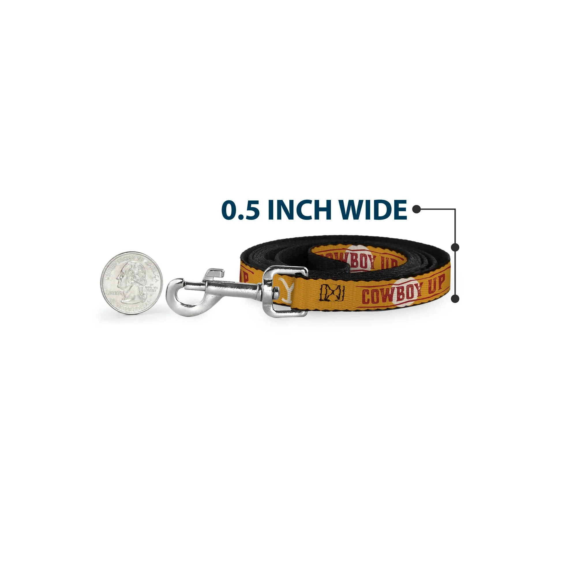 Yellowstone Y Logo Cowboy Up Yellow and Red Dog Leash - Image 4