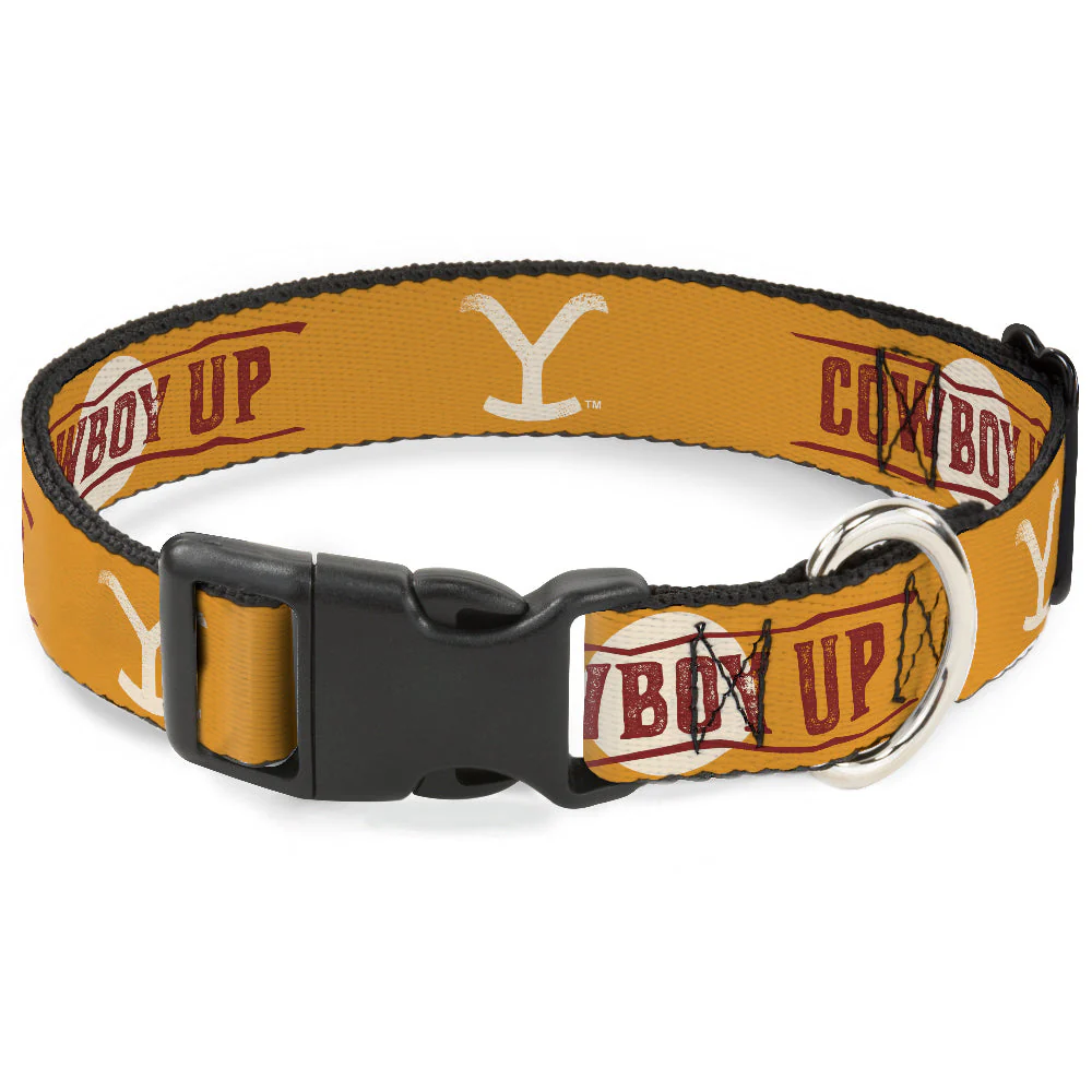 Yellowstone Y Logo Cowboy Up Plastic Clip Pet Collar