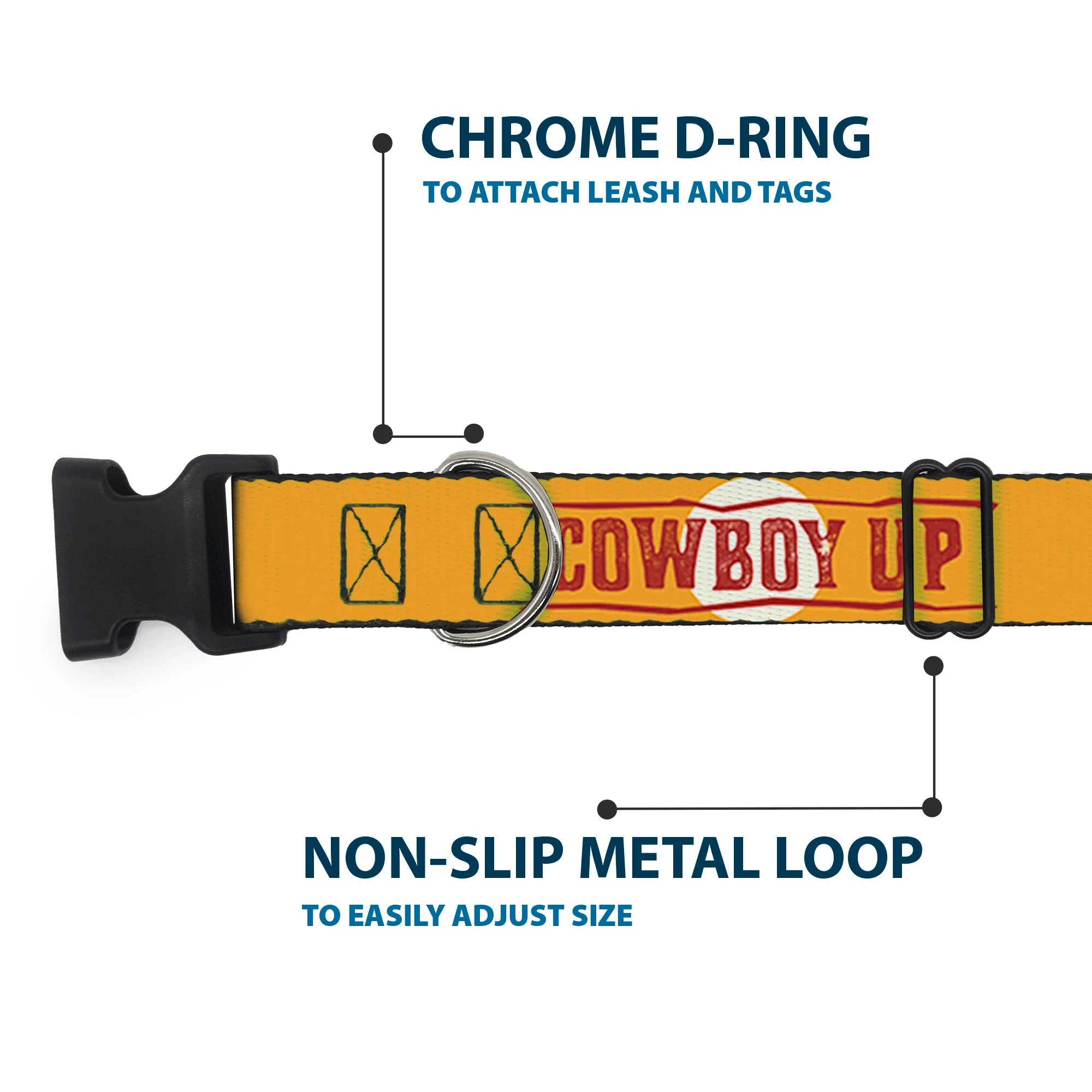 Yellowstone Y Logo Cowboy Up Plastic Clip Pet Collar - Image 5