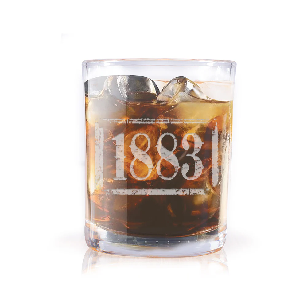 Yellowstone 1883 Logo Laser Engraved Rocks Glass - Image 3