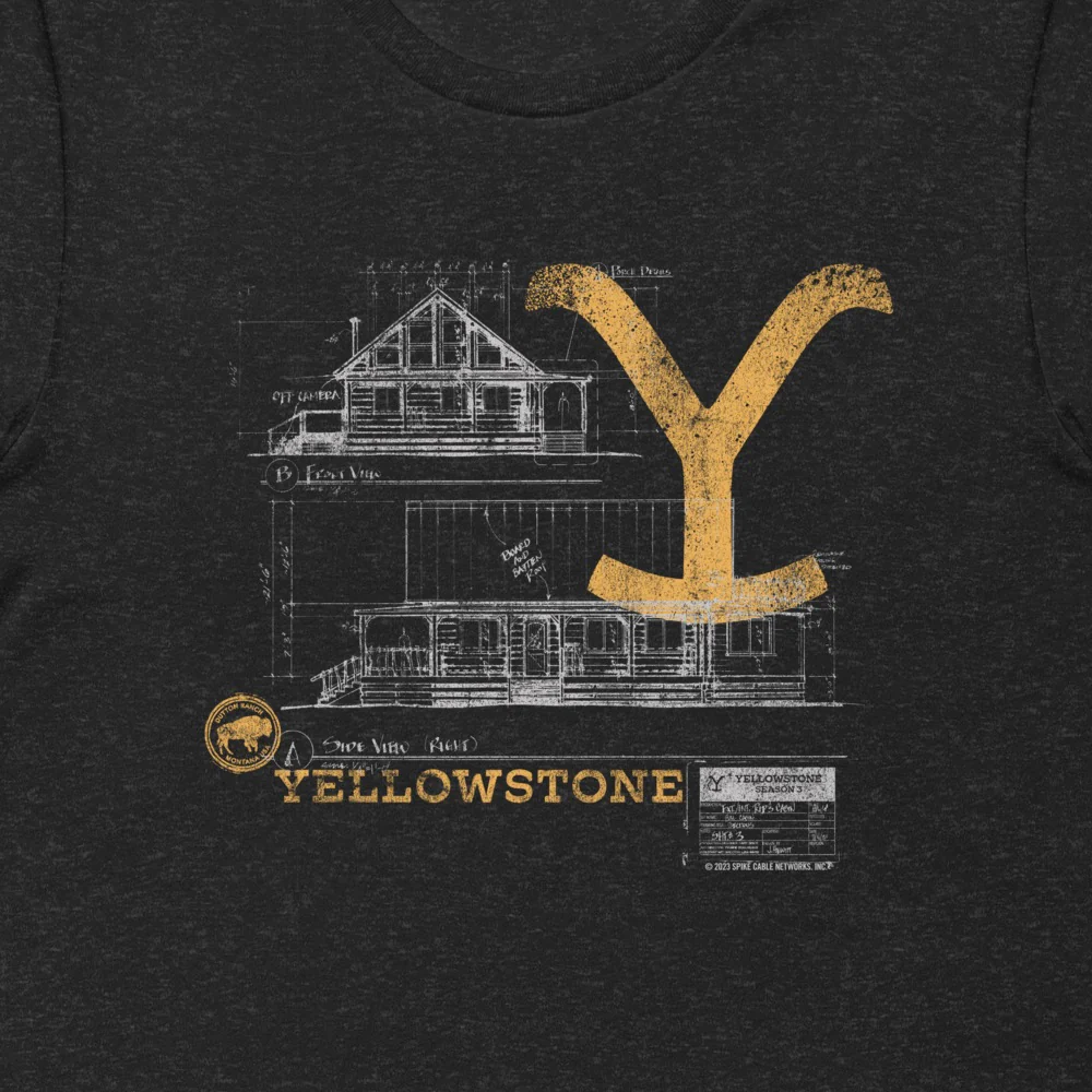 Yellowstone Blueprint Rip's House Unisex T-shirt - Image 2