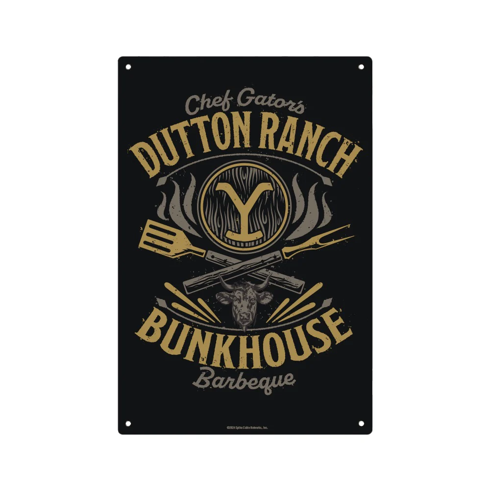 Yellowstone Chef Gator's BBQ Metal Sign - Image 2