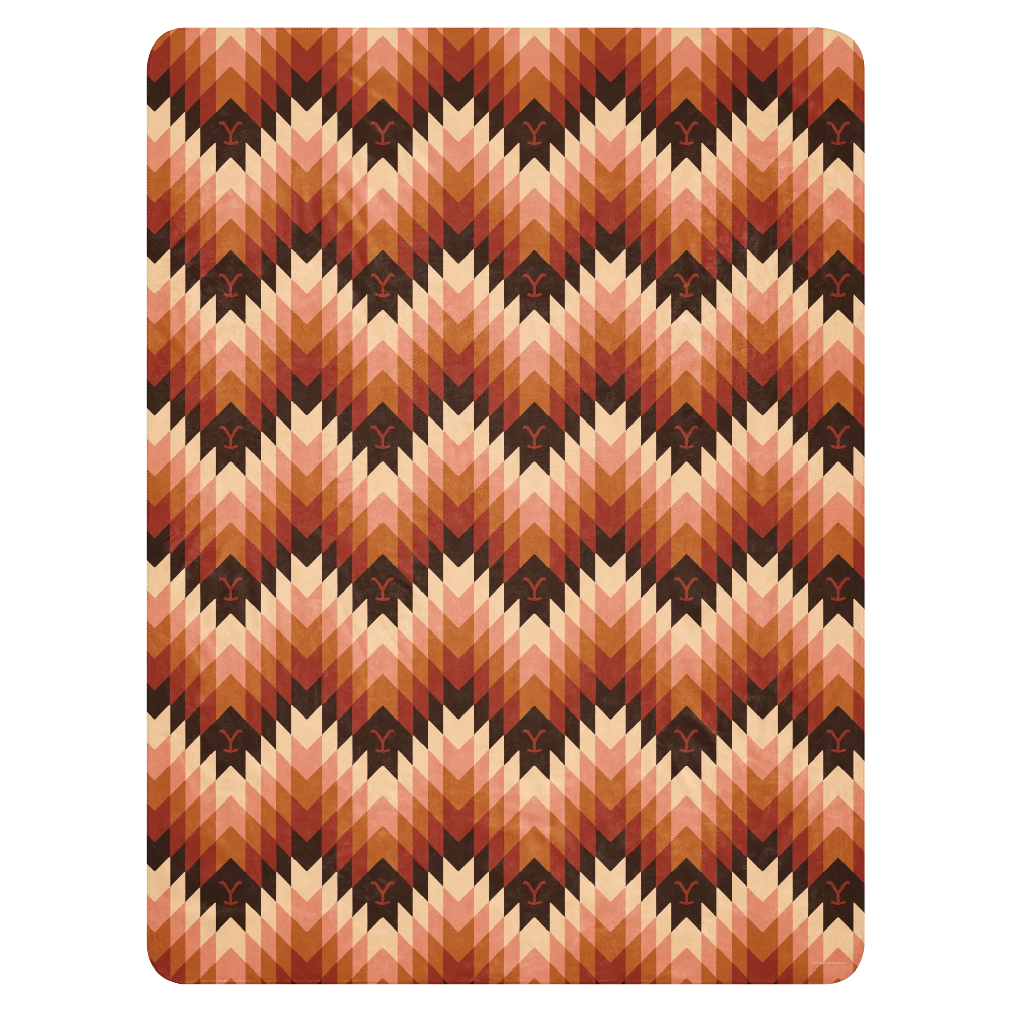 Yellowstone Chevron Pattern Sherpa Blanket - Image 10