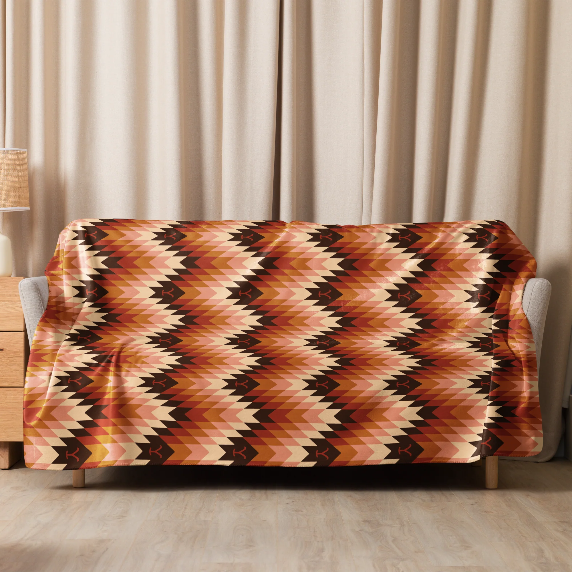 Yellowstone Chevron Pattern Sherpa Blanket - Image 12