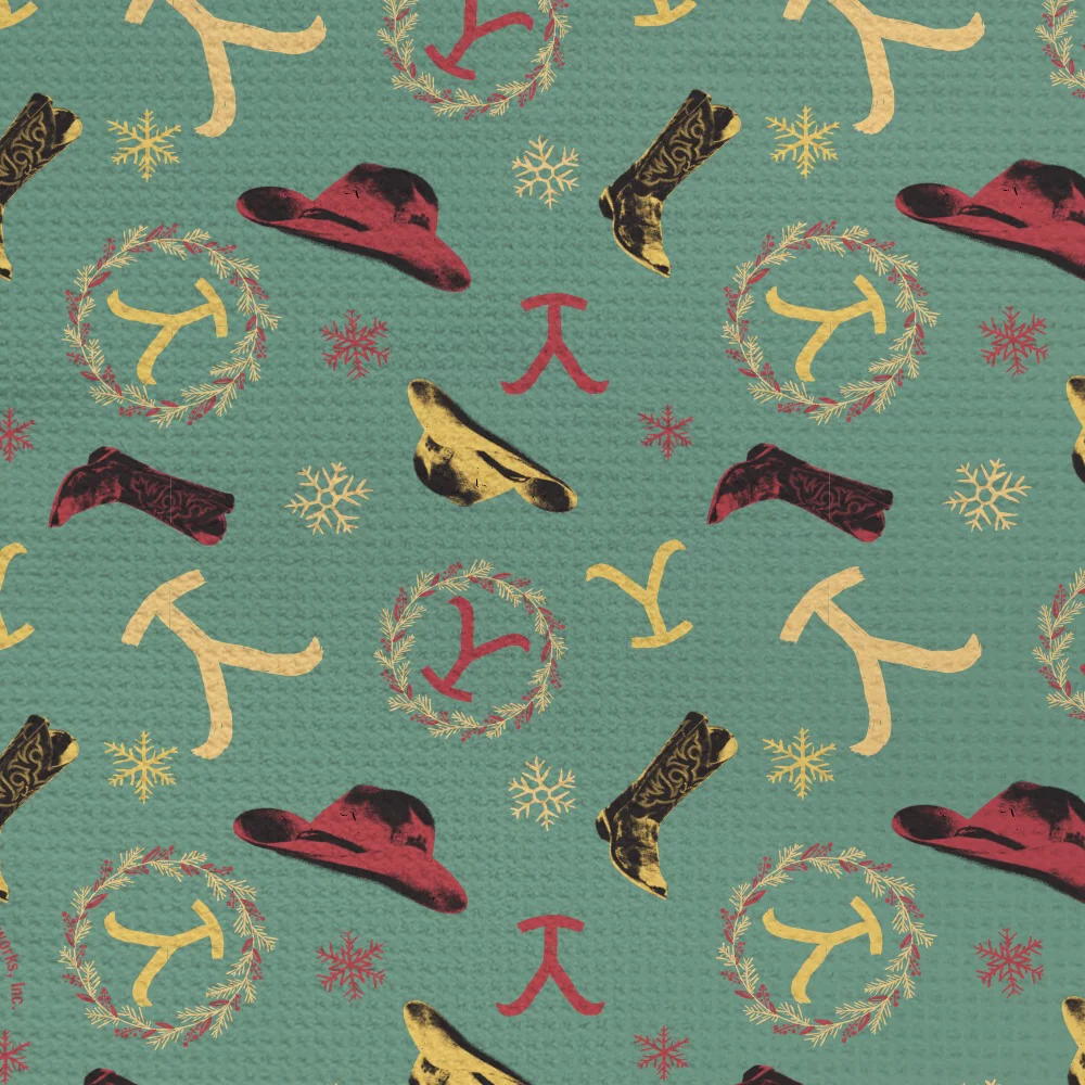 Yellowstone Cowboy Christmas Kitchen Towel - Image 2