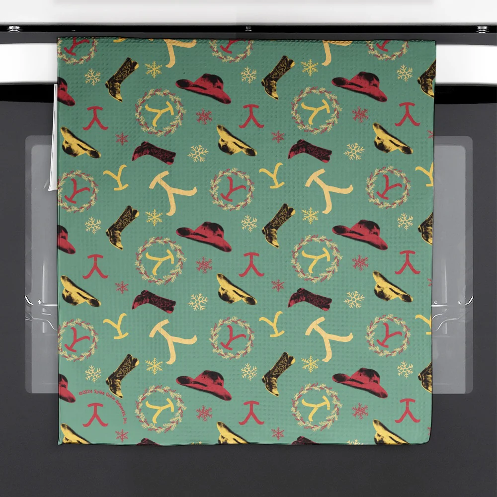 Yellowstone Cowboy Christmas Kitchen Towel - Image 3