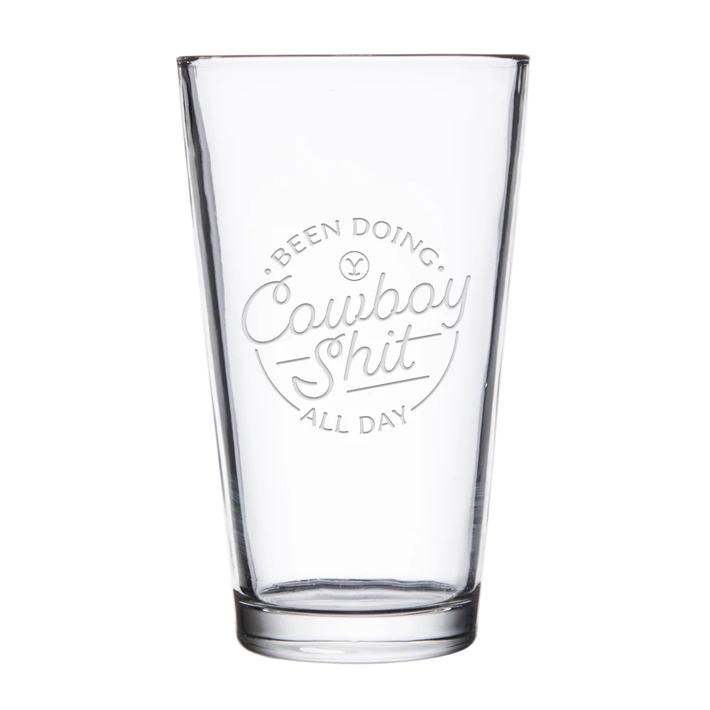 Yellowstone Cowboy Laser Engraved Pint Glass - Image 3