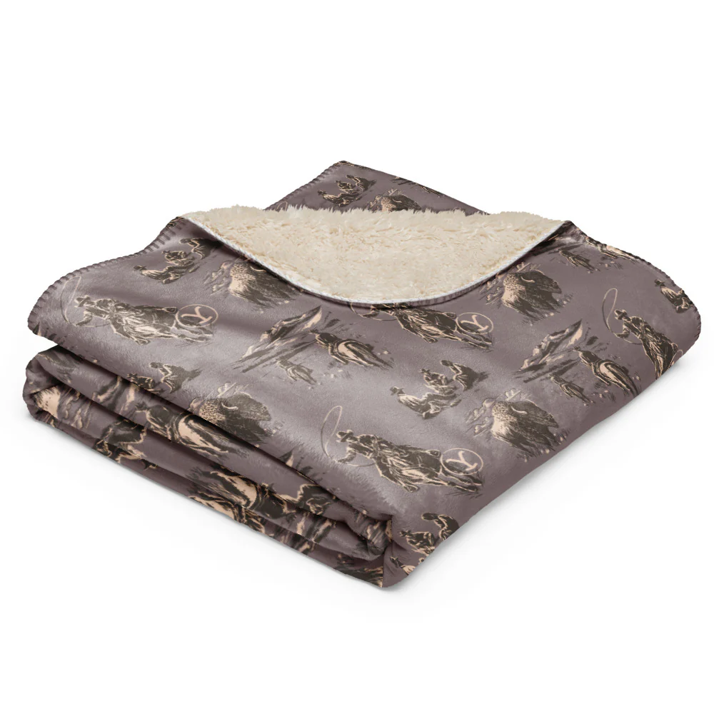 Yellowstone Cowboy Pattern Premium Sherpa Blanket - Image 14