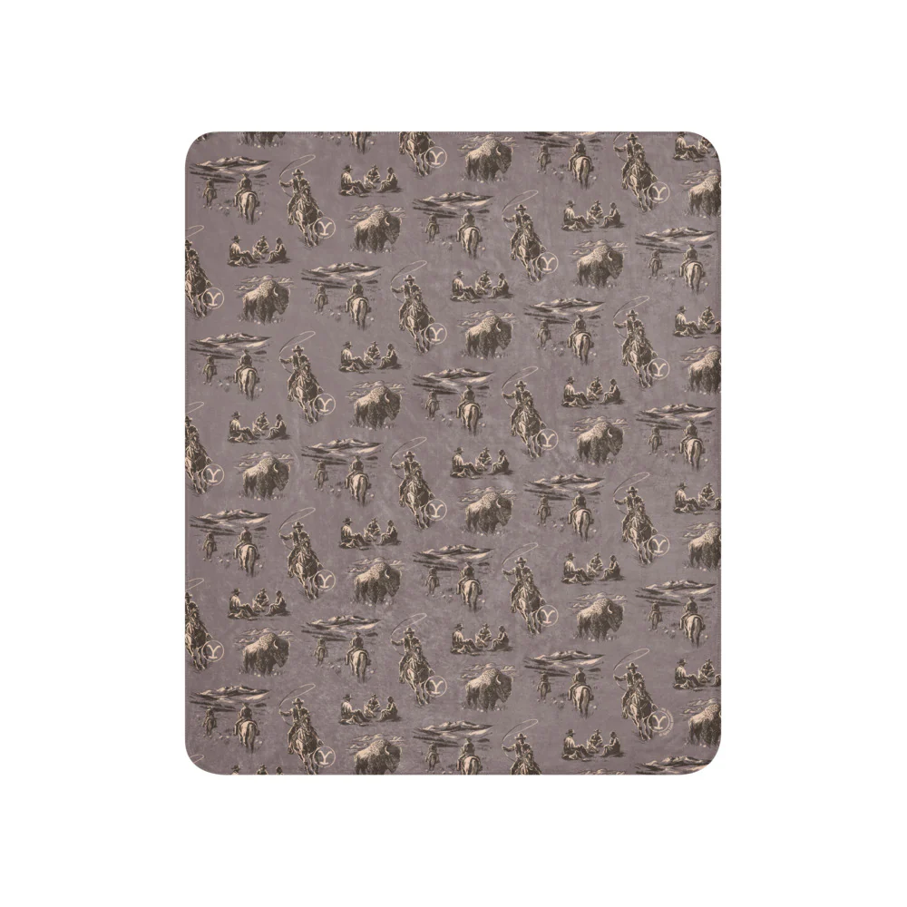 Yellowstone Cowboy Pattern Premium Sherpa Blanket - Image 6