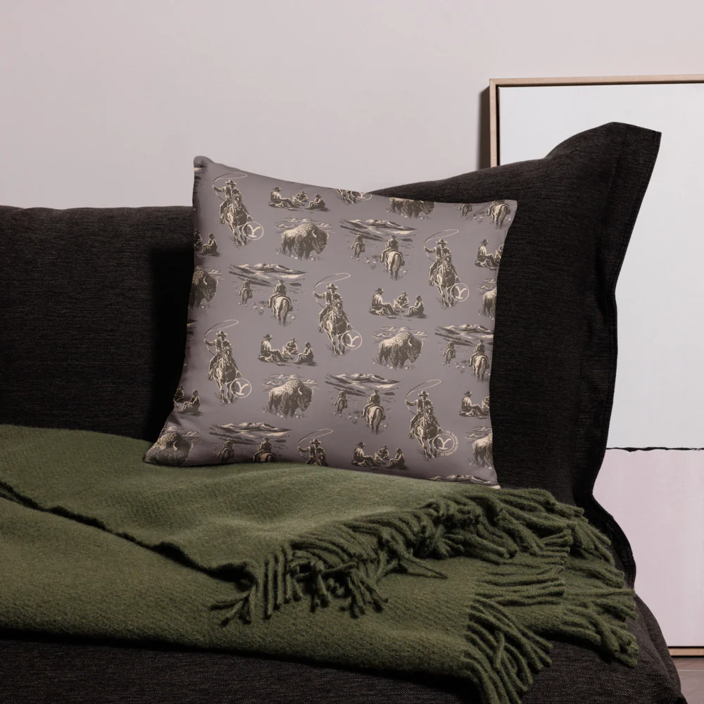 Yellowstone Cowboy Pattern Throw Pillow - Image 6