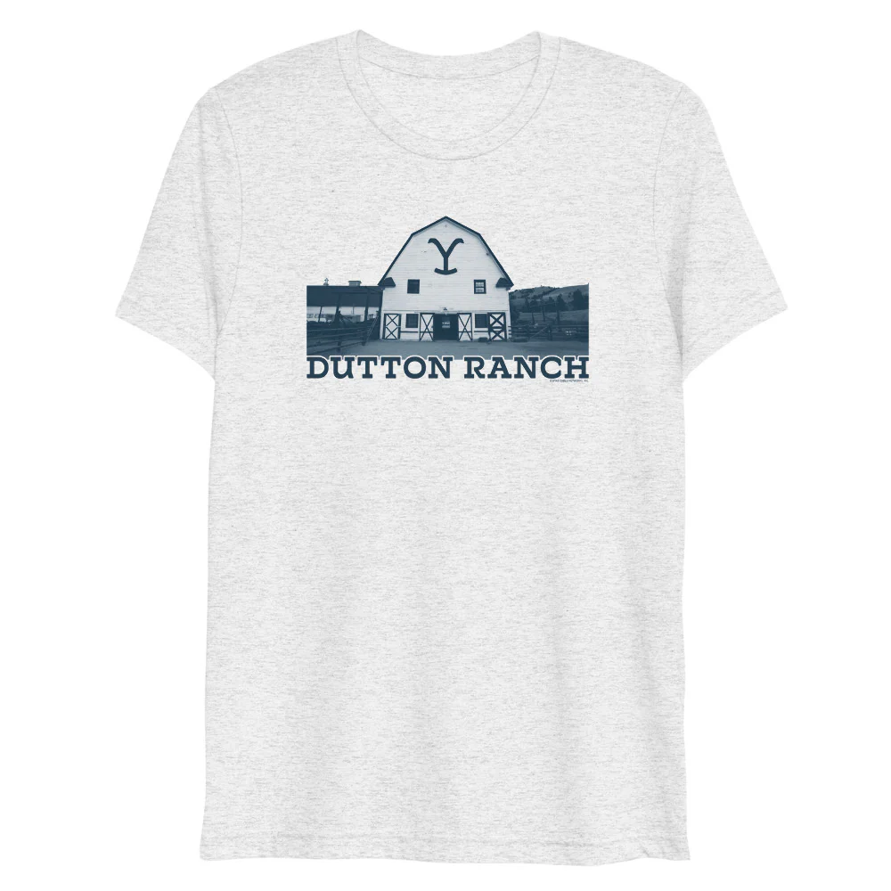 Yellowstone Dutton Ranch Barn Unisex Tri-Blend T-Shirt - Image 2