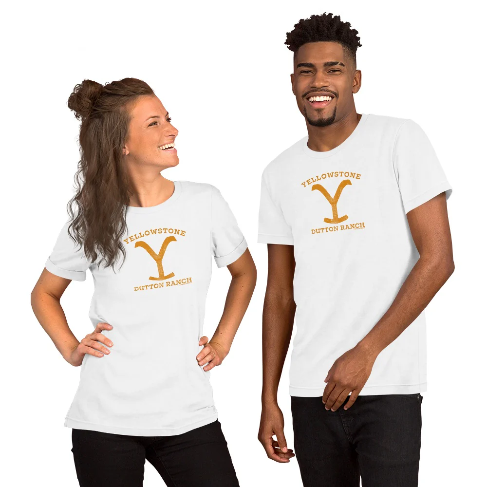 Yellowstone Dutton Ranch Distressed Logo Adult Short Sleeve T-Shirt - Image 3