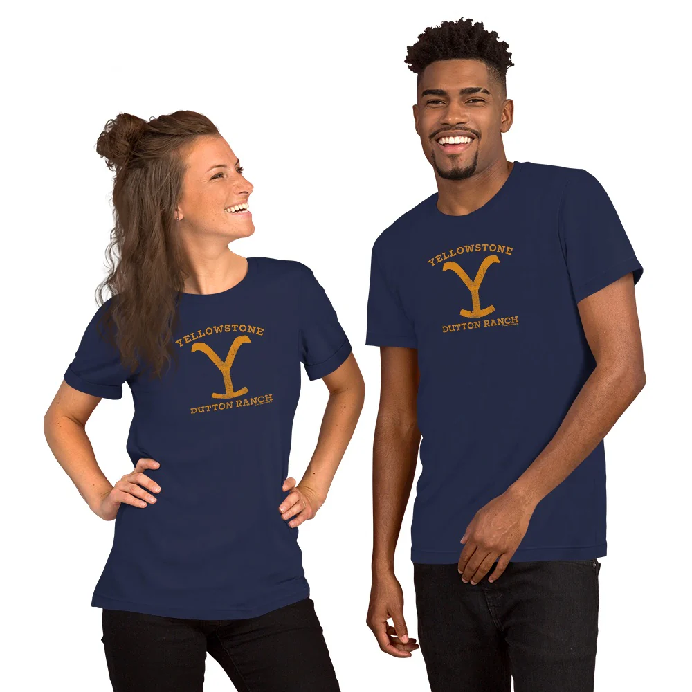 Yellowstone Dutton Ranch Distressed Logo Adult Short Sleeve T-Shirt - Image 5