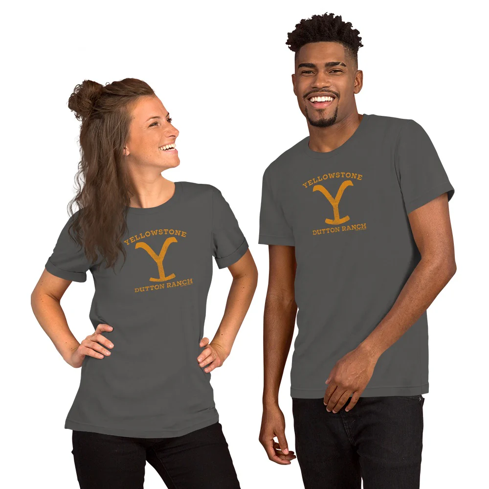 Yellowstone Dutton Ranch Distressed Logo Adult Short Sleeve T-Shirt - Image 9