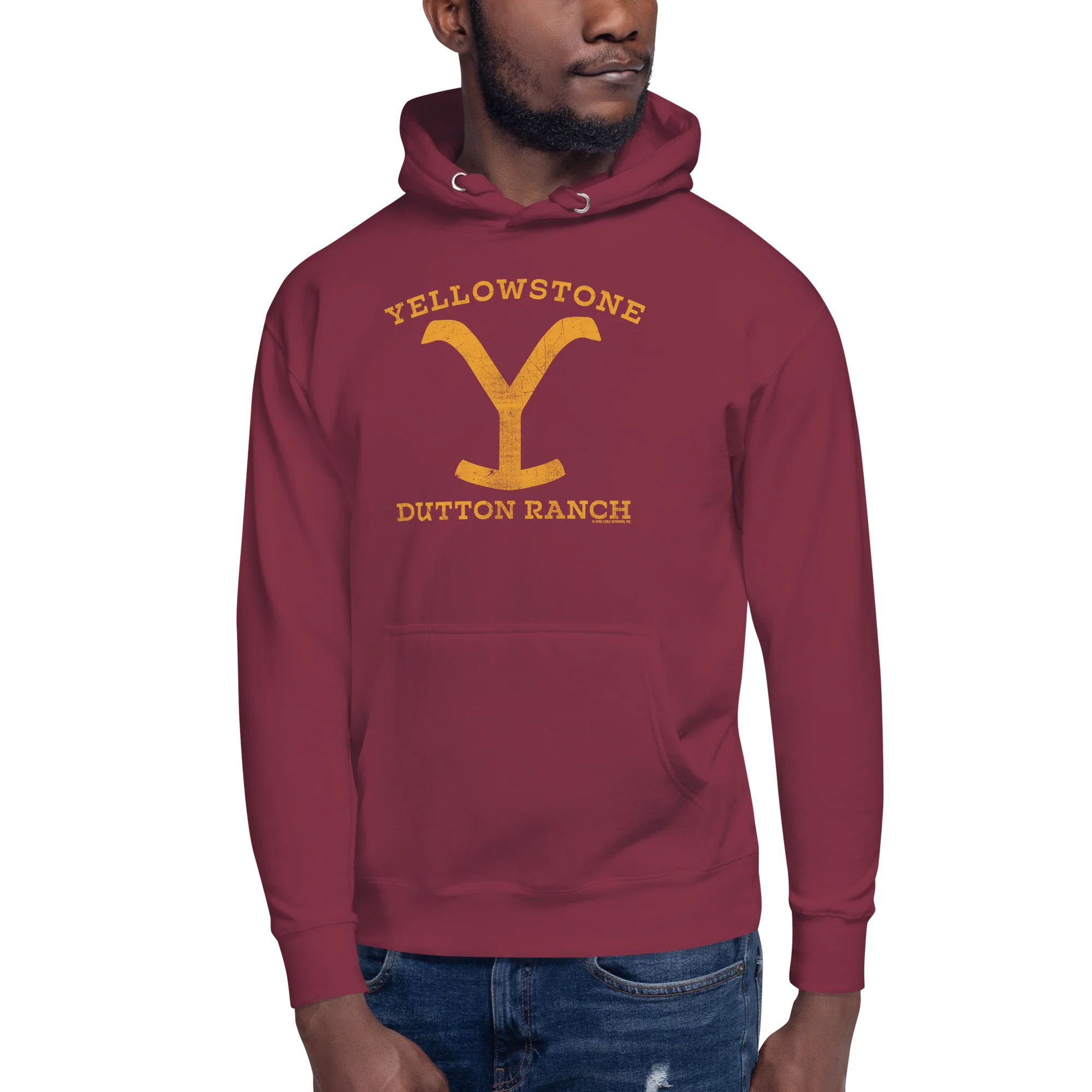 Yellowstone Dutton Ranch Distressed Logo Unisex Premium Hoodie - Image 2