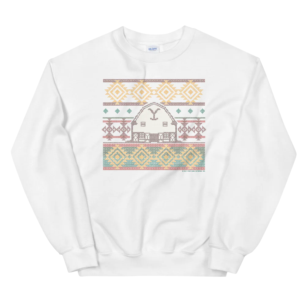 Yellowstone Dutton Ranch Holiday Barn Fleece Crewneck Sweatshirt - Image 3