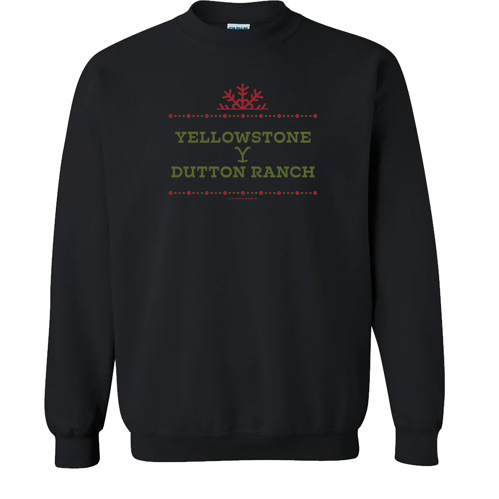 Yellowstone Dutton Ranch Holiday Logo Fleece Crewneck Sweatshirt - Image 2