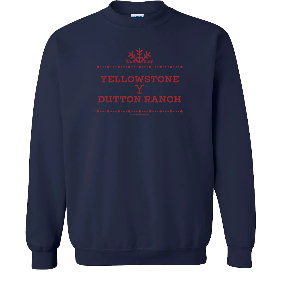 Yellowstone Dutton Ranch Holiday Logo Fleece Crewneck Sweatshirt - Image 4