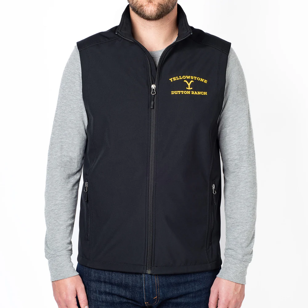 As Seen On Yellowstone Dutton Ranch Logo Core Soft Shell Vest - Image 4