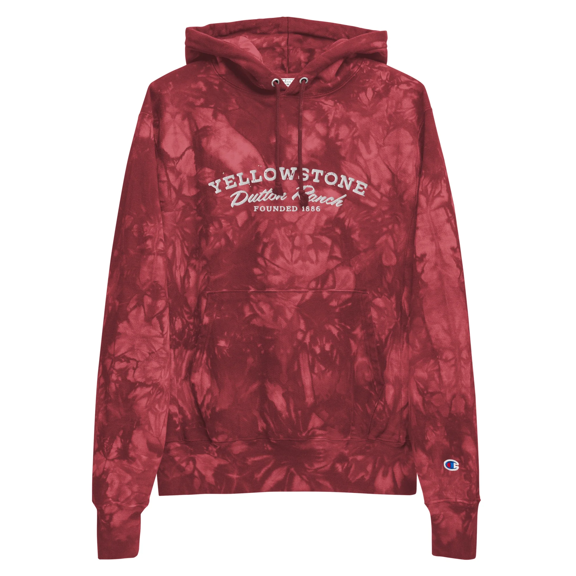 Yellowstone Dutton Ranch Logo Unisex Champion Tie Dye Hoodie - Image 4