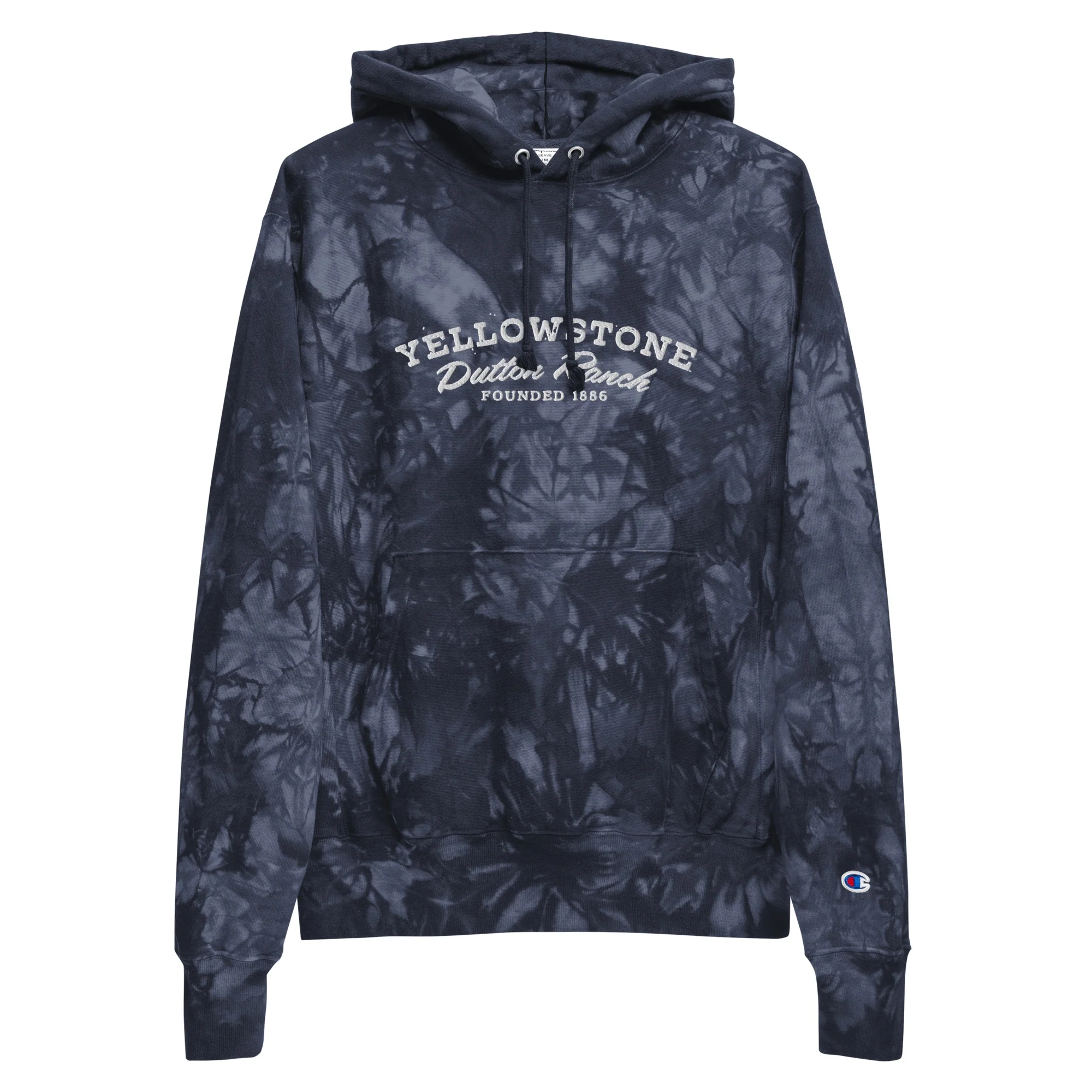 Yellowstone Dutton Ranch Logo Unisex Champion Tie Dye Hoodie - Image 5