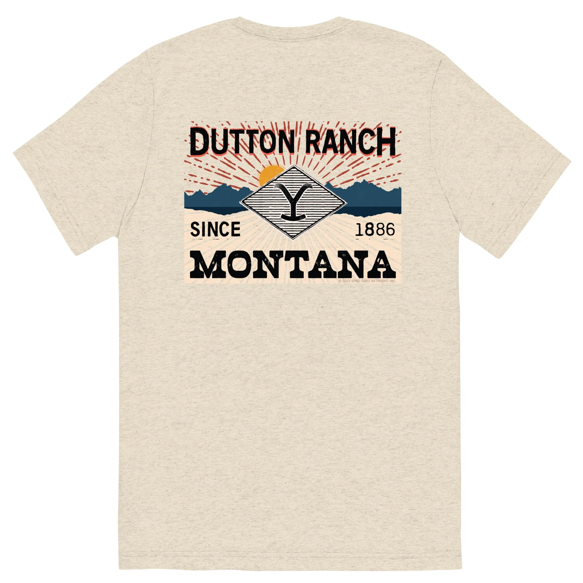 Yellowstone Dutton Ranch Montana Tri-Blend Short Sleeve T-Shirt - Image 6