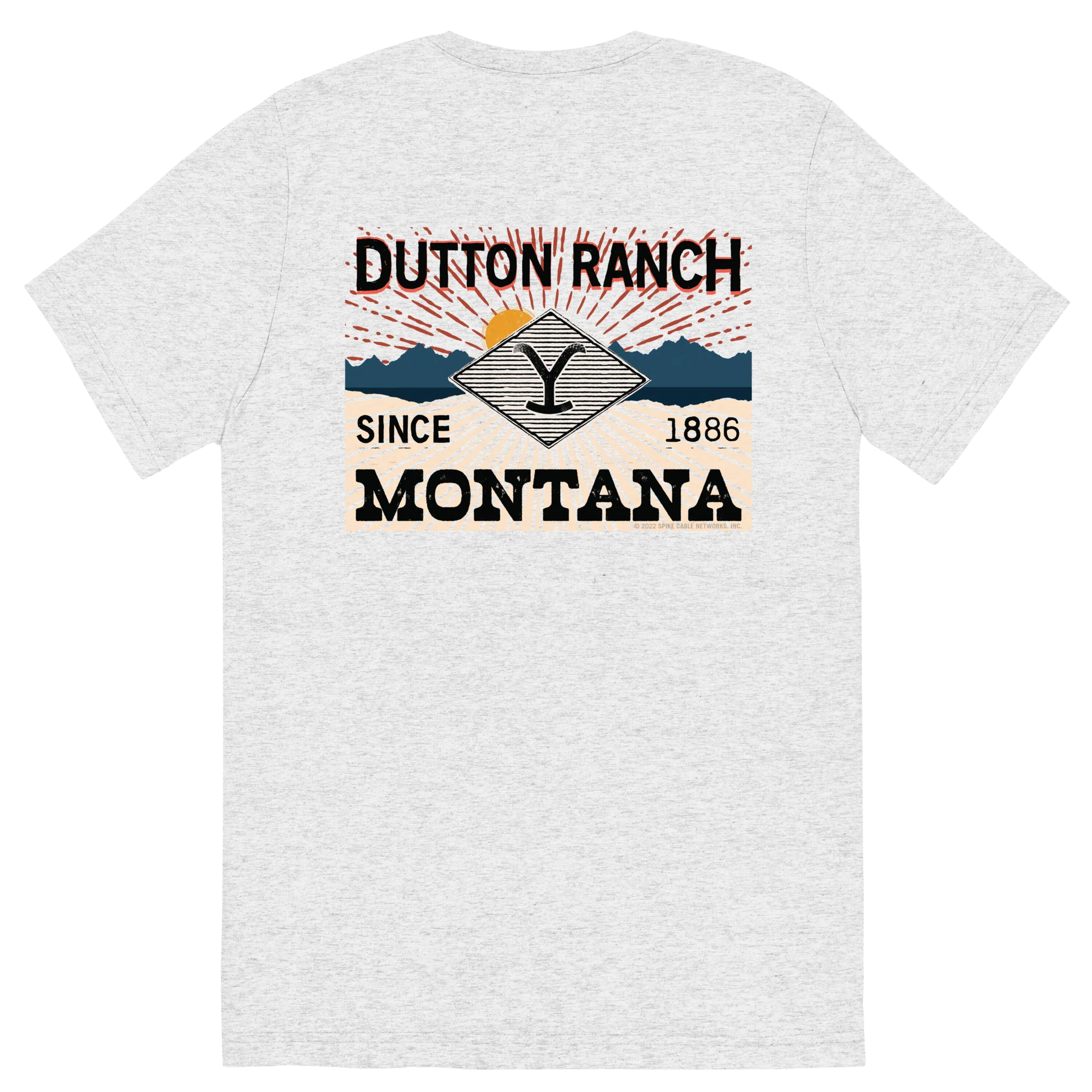 Yellowstone Dutton Ranch Montana Tri-Blend Short Sleeve T-Shirt - Image 8