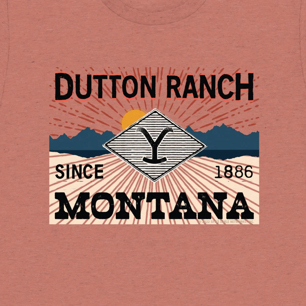 Yellowstone Dutton Ranch Montana Tri-Blend Short Sleeve T-Shirt - Image 2