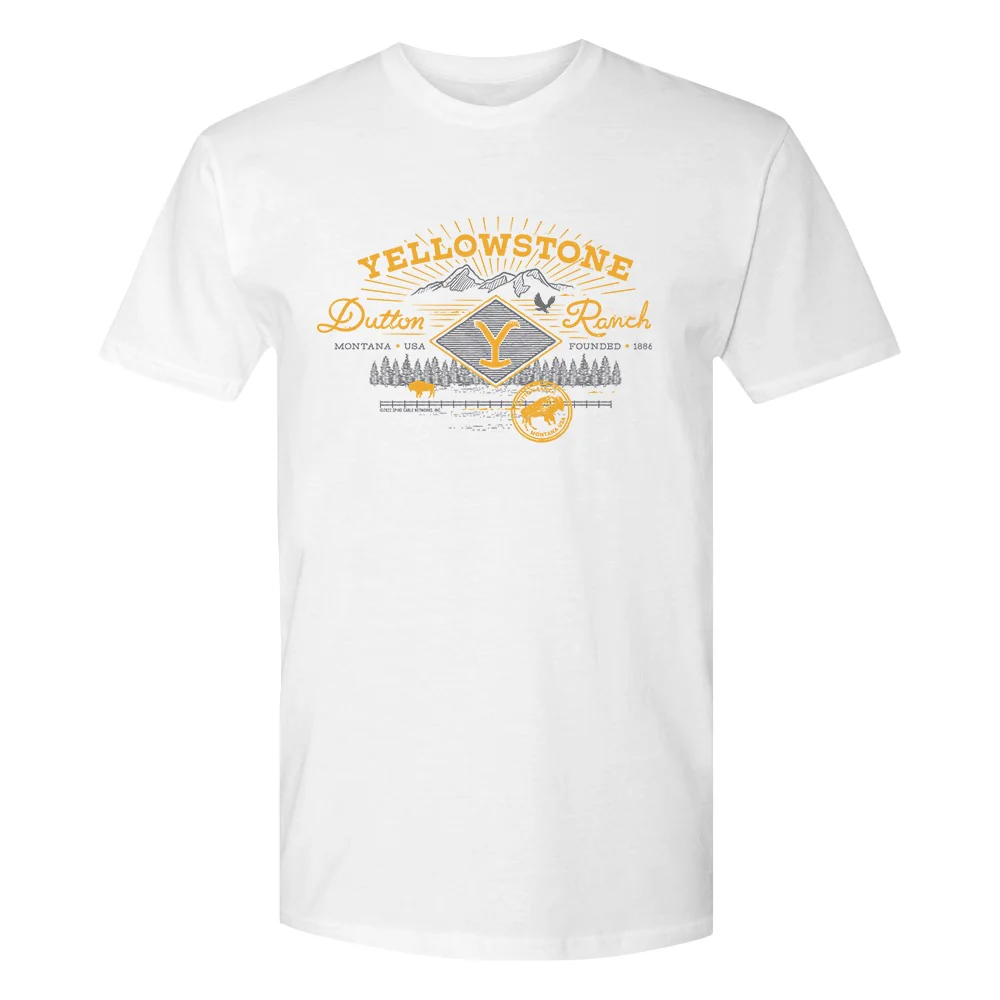 Yellowstone Dutton Ranch Scenery Adult Short Sleeve T-Shirt