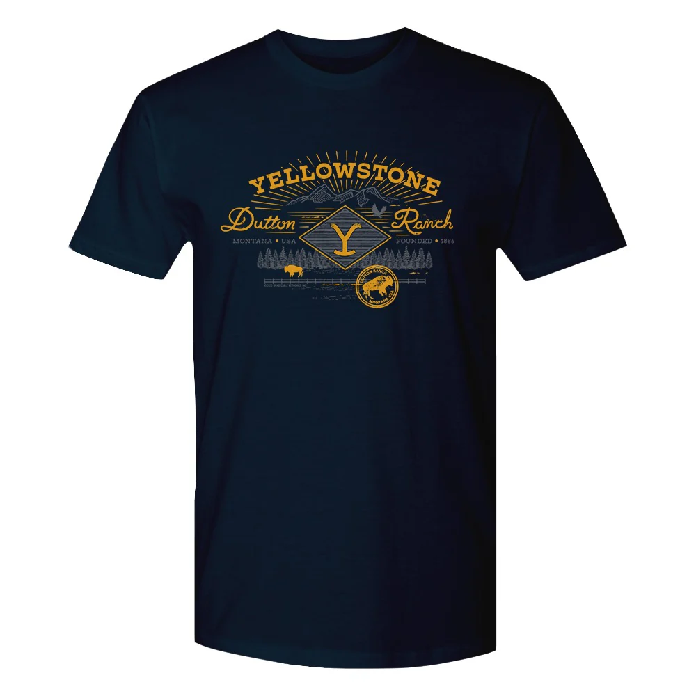 Yellowstone Dutton Ranch Scenery Adult Short Sleeve T-Shirt - Image 2
