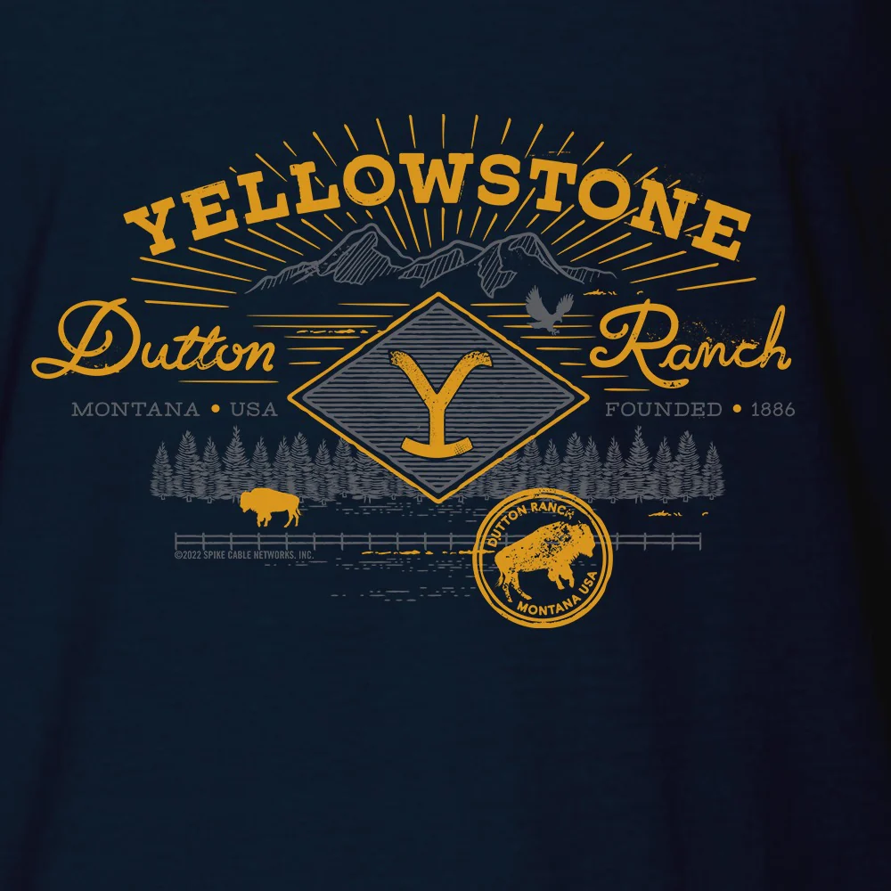 Yellowstone Dutton Ranch Scenery Adult Short Sleeve T-Shirt - Image 3