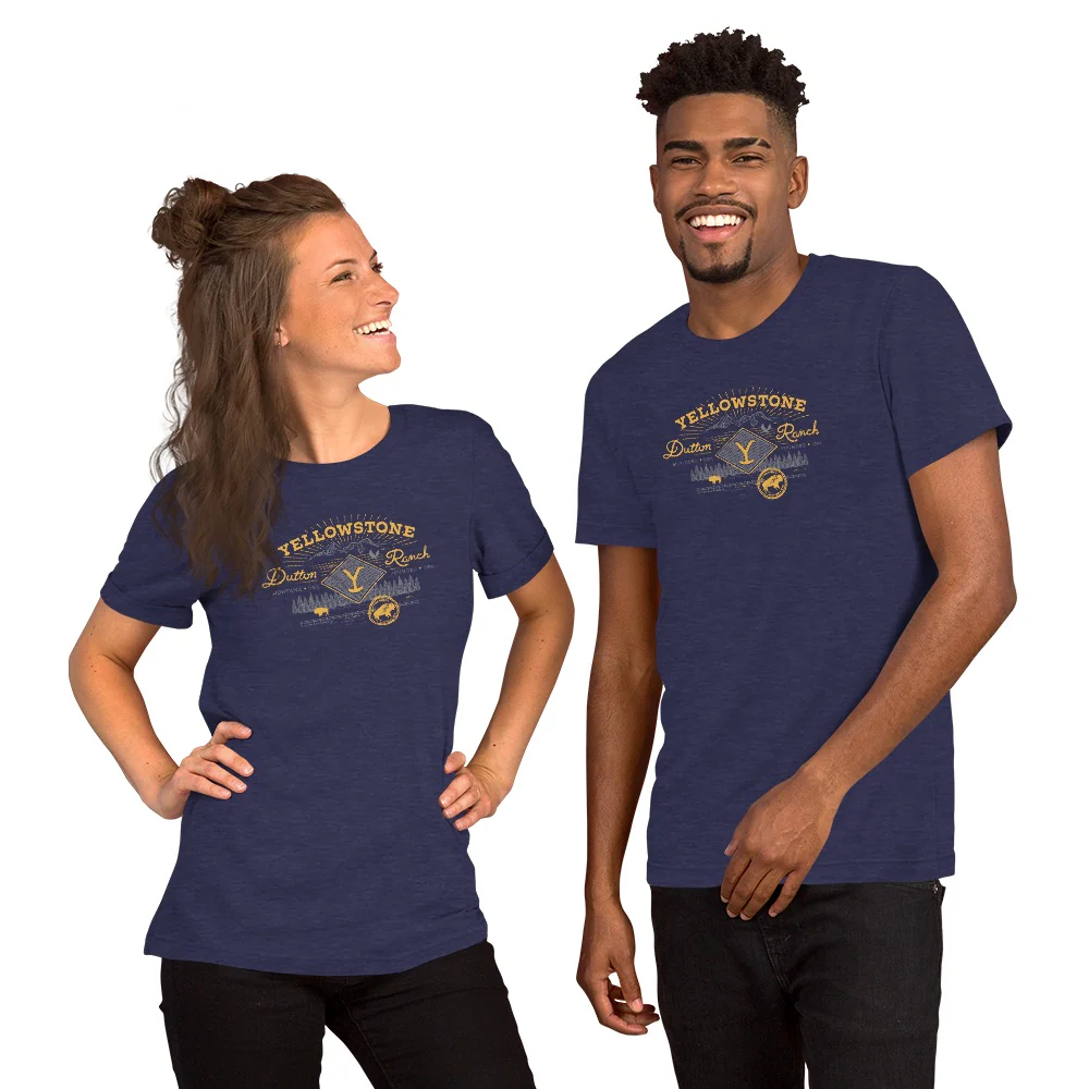 Yellowstone Dutton Ranch Scenery Back Print Short Sleeve T-Shirt - Image 8