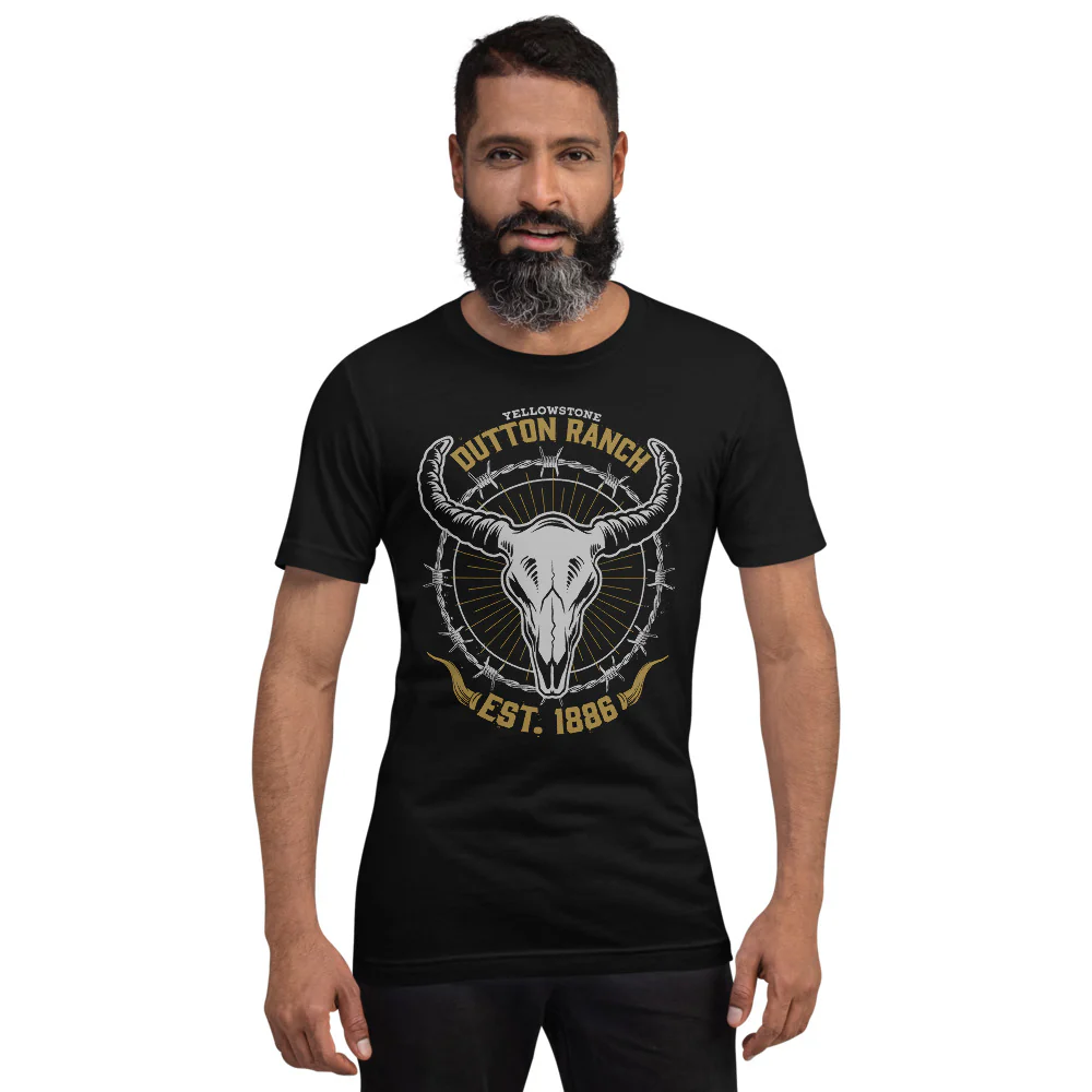 Yellowstone Dutton Ranch Skull Unisex T-Shirt - Image 4