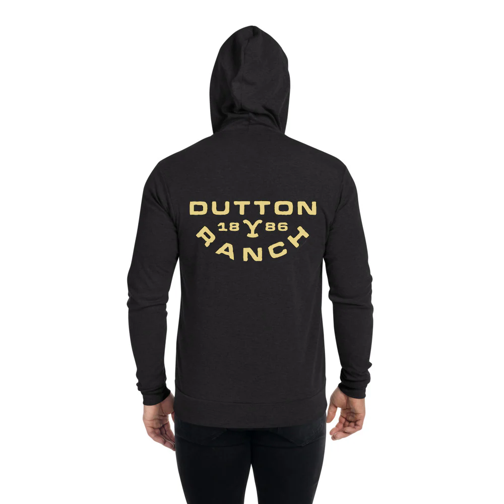 Yellowstone Dutton Ranch Unisex Lightweight Zip-Up Hoodie - Image 4