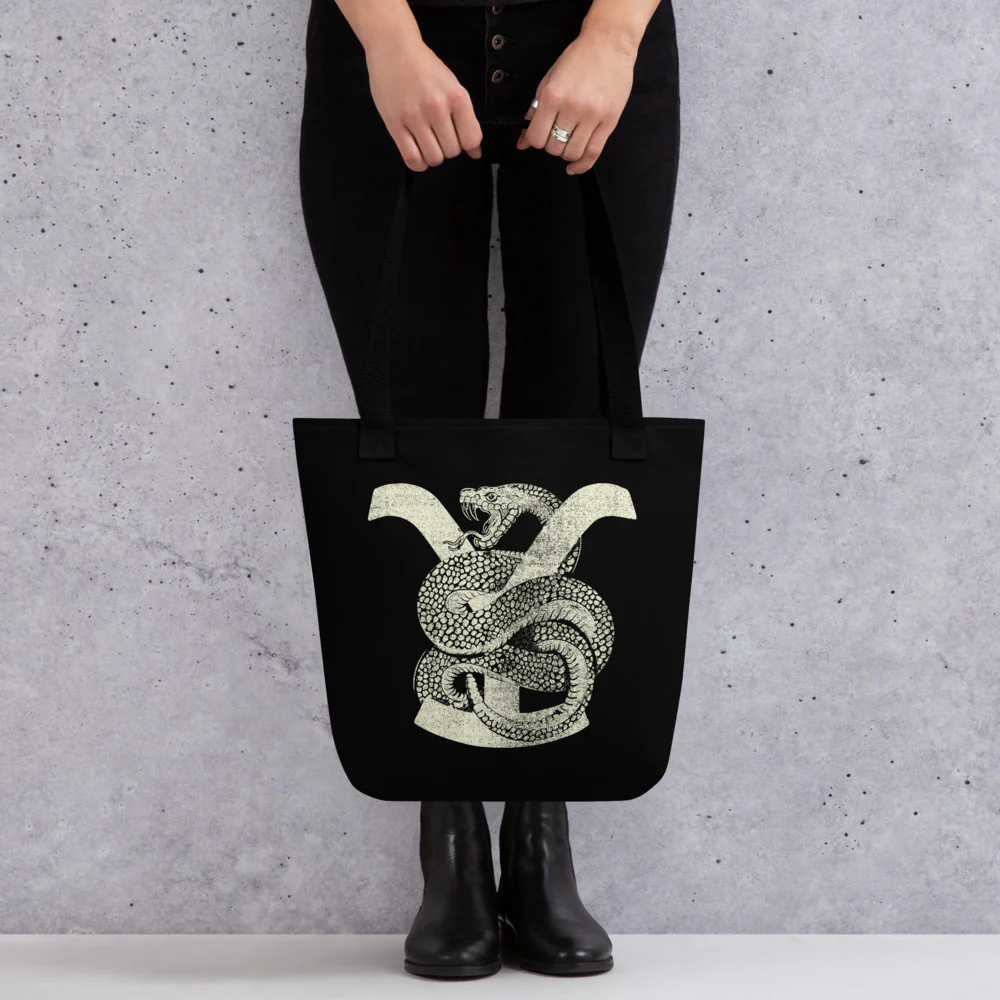 Yellowstone Greyscale Rattlesnake Tote Bag - Image 4