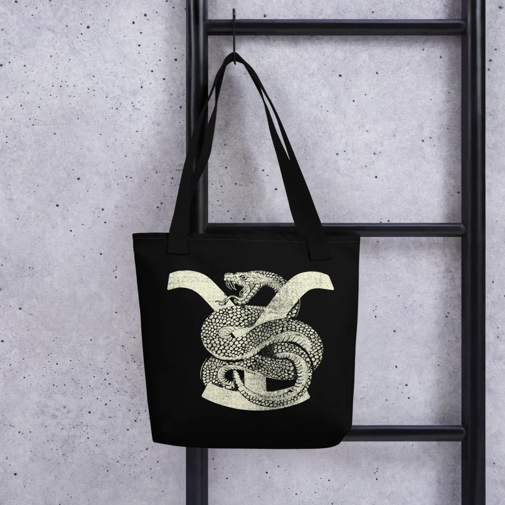 Yellowstone Greyscale Rattlesnake Tote Bag - Image 5