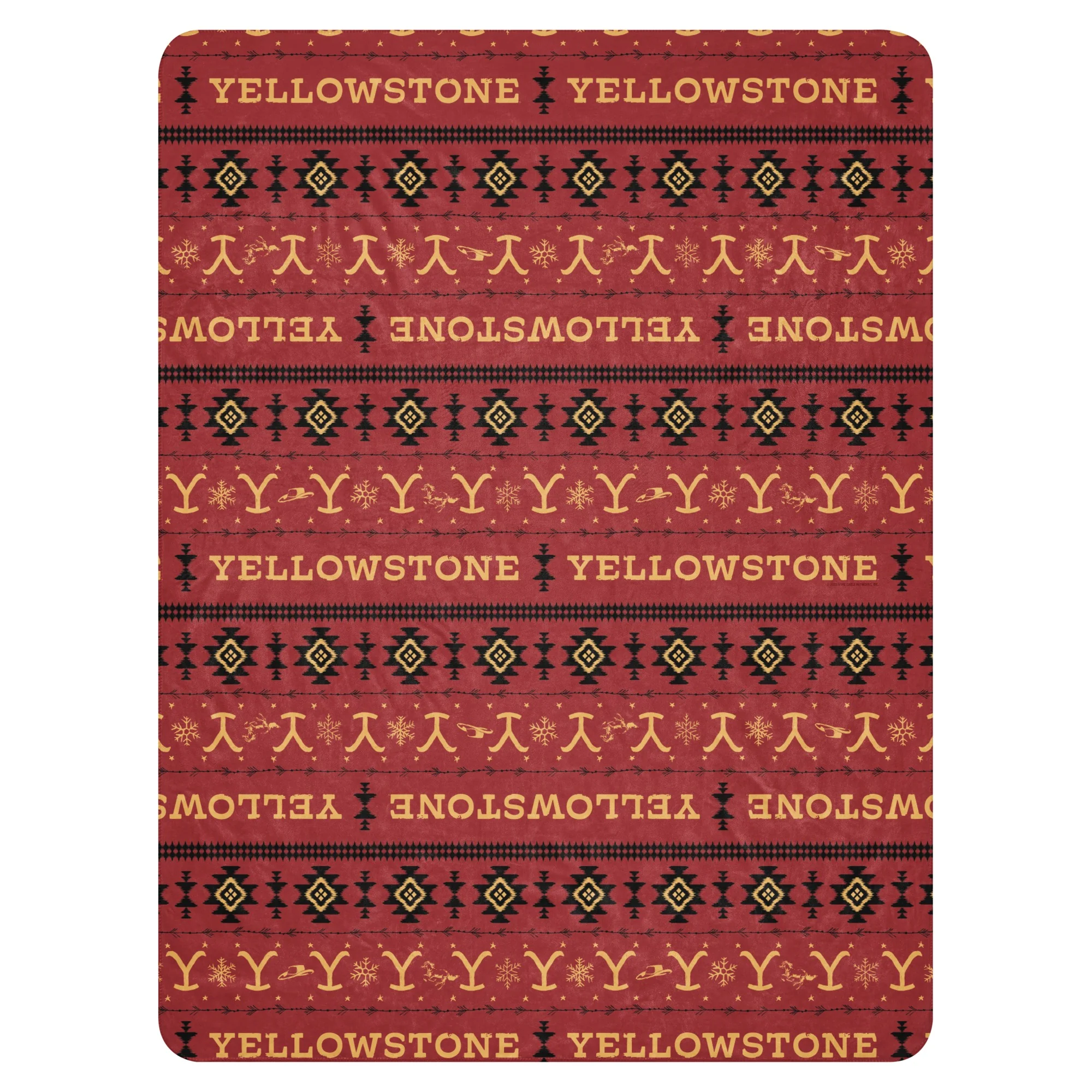 Yellowstone Holiday Aztec Sherpa Blanket - Image 5