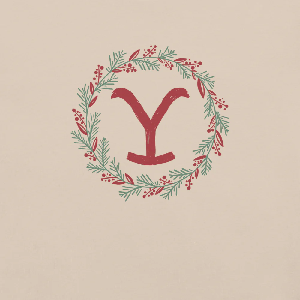 Yellowstone Holiday Wreath Unisex T-Shirt - Image 2