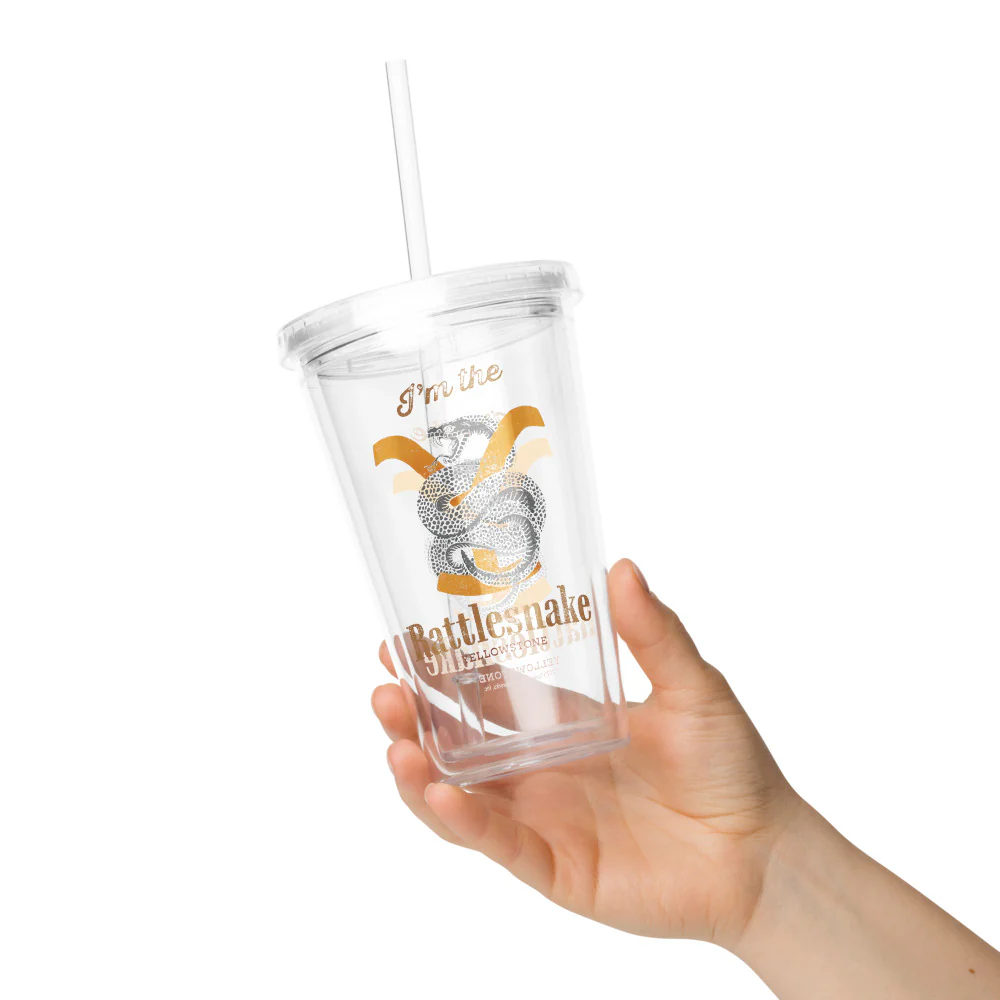 Yellowstone I'm the Rattlesnake Clear Plastic Tumbler - Image 2