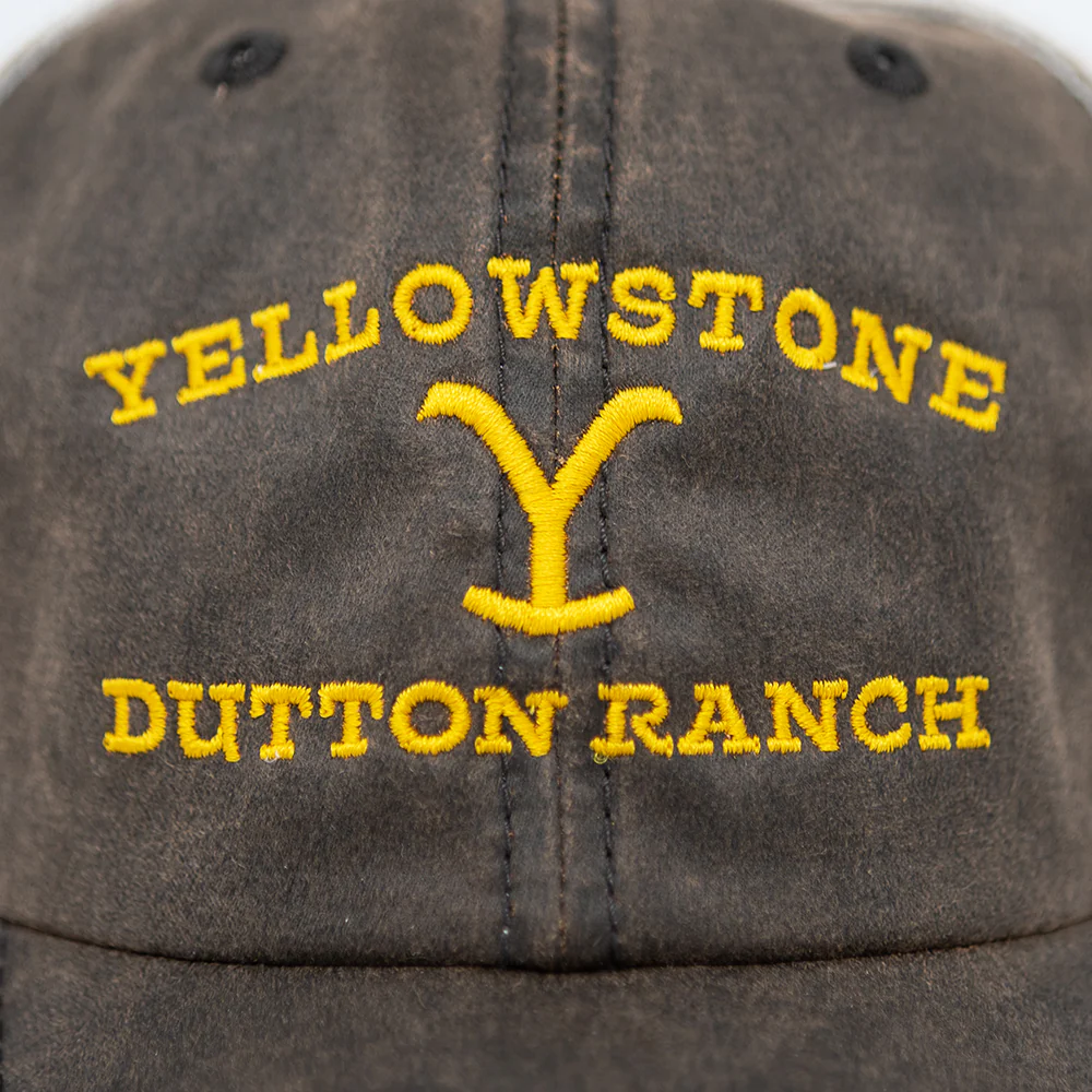 Yellowstone Dutton Ranch Logo As Seen On TV Brown Washed Hat - Image 4